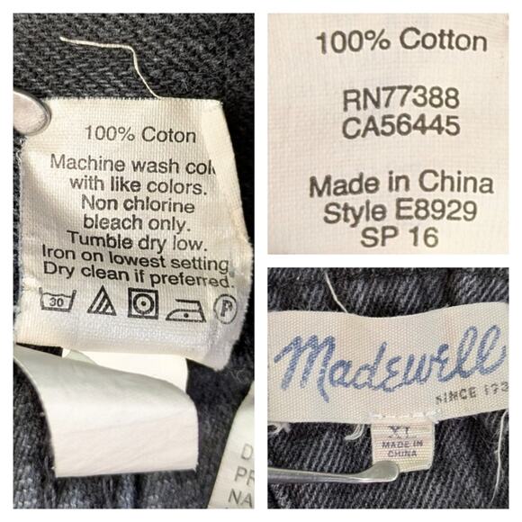 Madewell Adirondack Overall Shorts GUC $118 Size XL J1650 - Picture 8 of 8